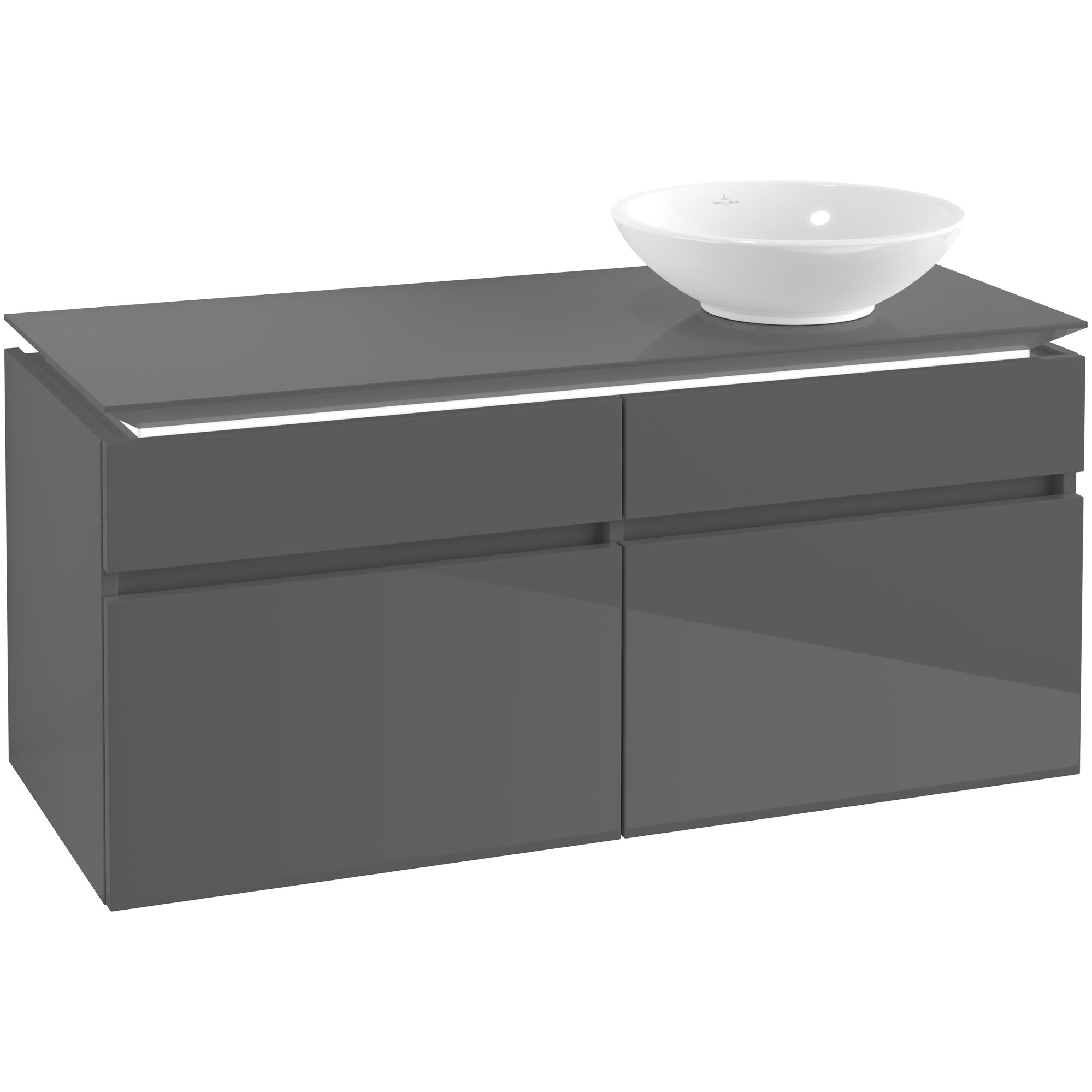 Tvättställsskåp Villeroy & Boch Legato 1200 med 4 Lådor för Ocentrerat Ytmonterat Tvättställ