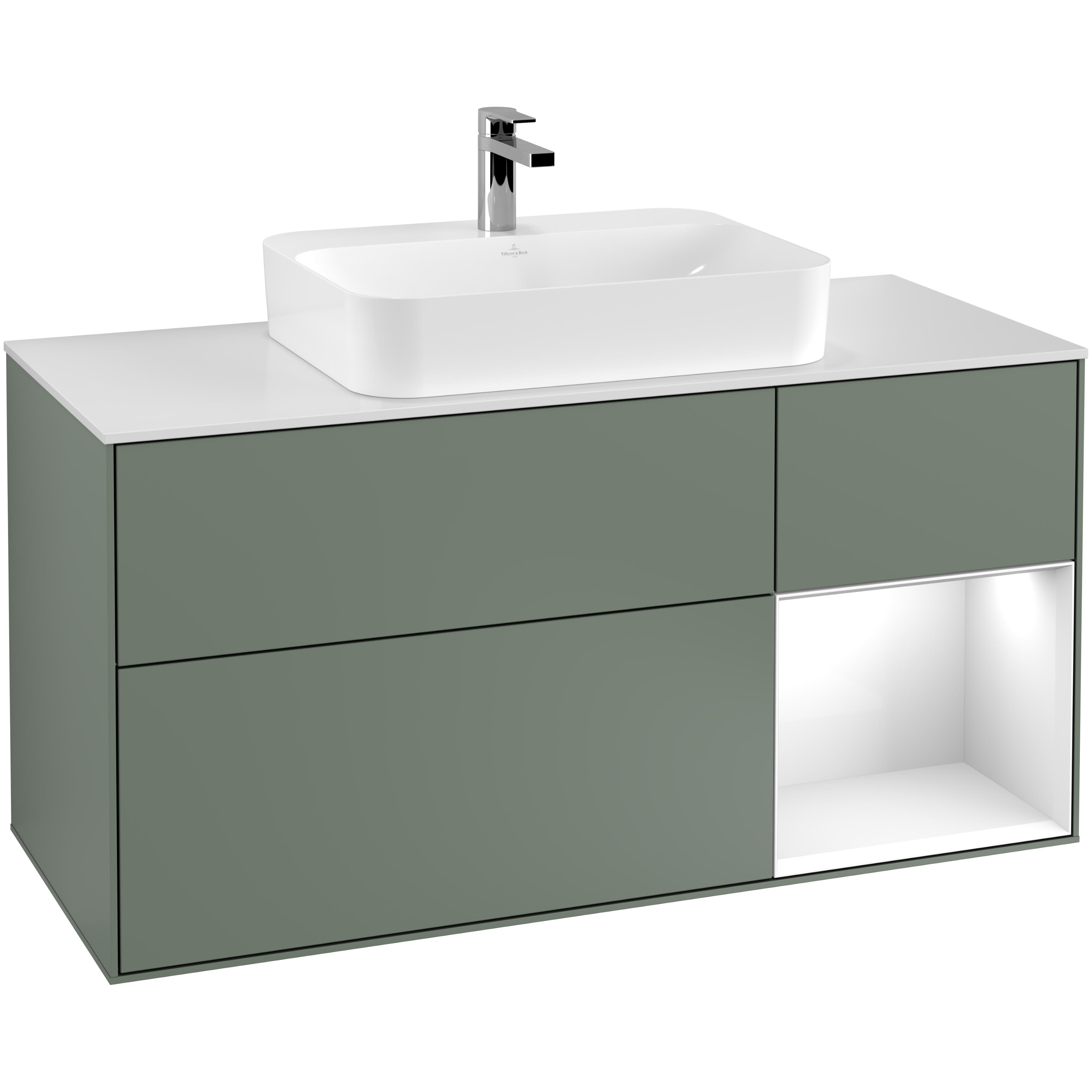 Tvättställsskåp Villeroy & Boch Finion med 3 Lådor Hylla och Bänkskiva för Ytmonterat Tvättställ