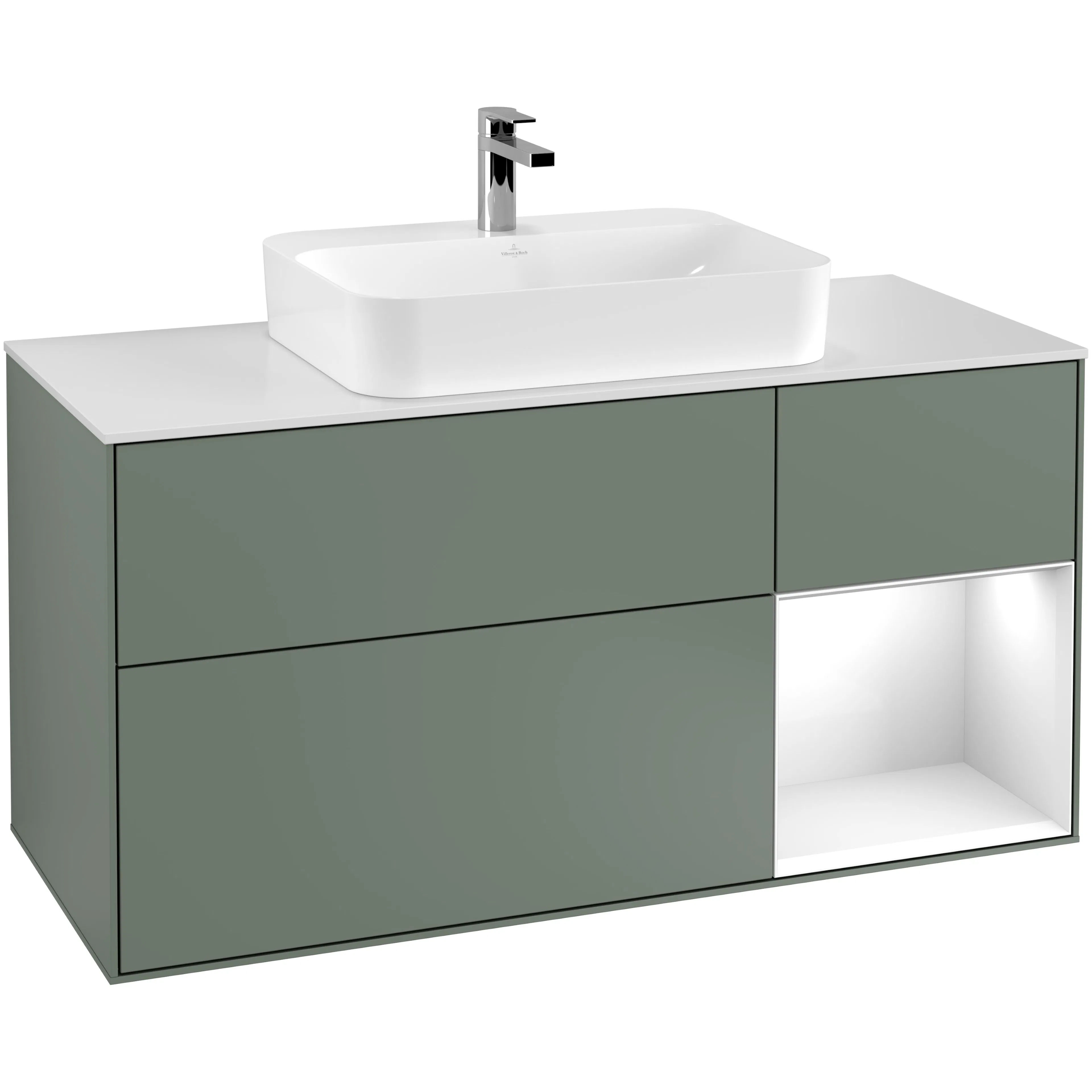 Tvättställsskåp Villeroy & Boch Finion med 3 Lådor Hylla och Bänkskiva för Ytmonterat Tvättställ