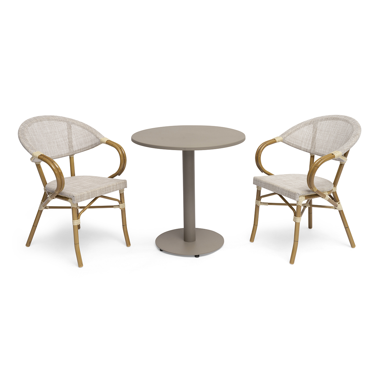 Caféset Hillerstorp Näsby Ø70 cm med 2 st Äppelhed Trädgårdstolar