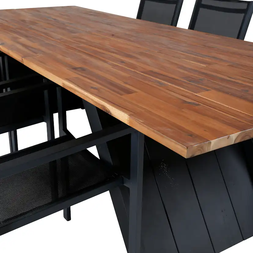 Matgrupp Venture Home Doni med 6 Curz Stapelbara Matstolar