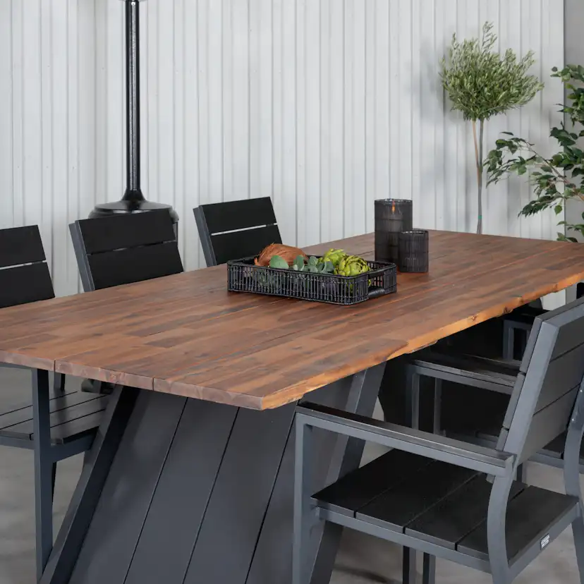 Matgrupp Venture Home Doni med 6 Lede Stapelbara Matstolar