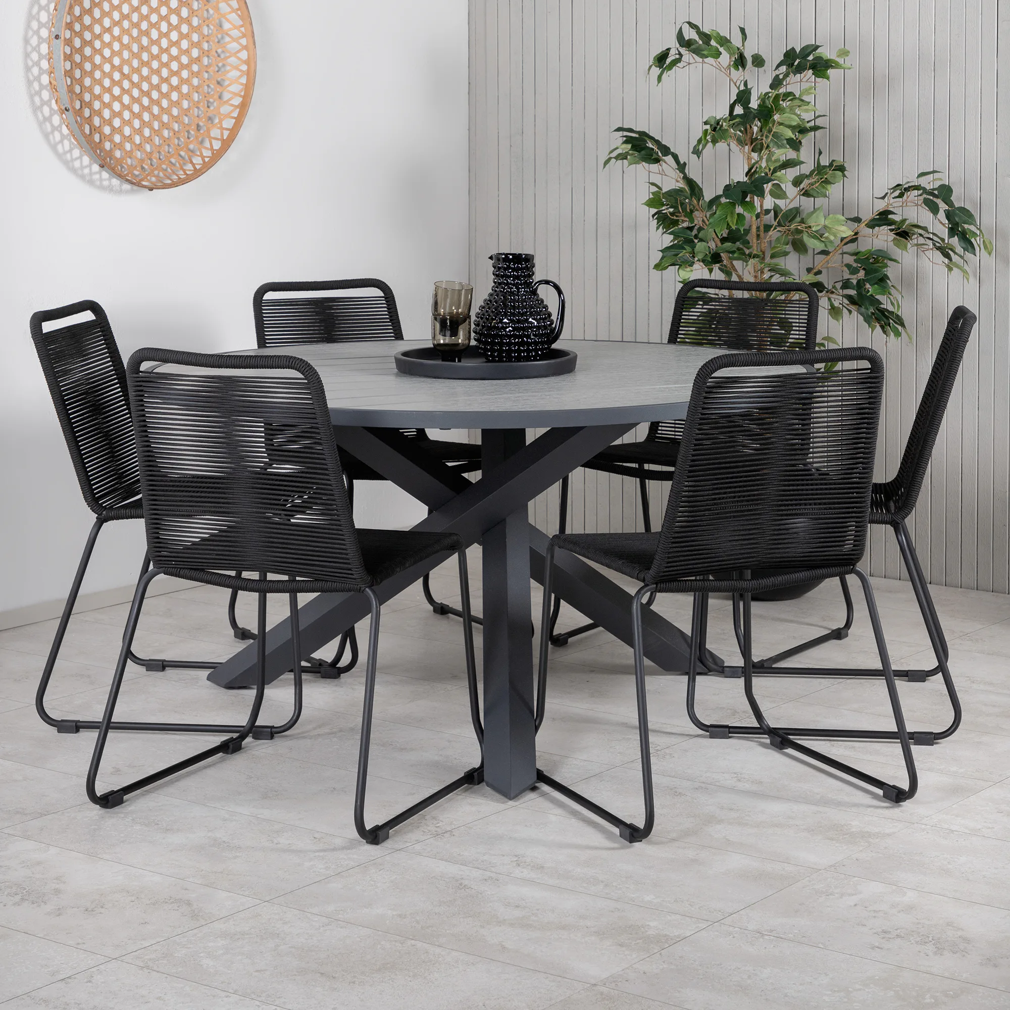 Matgrupp Venture Home Pincy med 6 Leon Stapelbara Matstolar