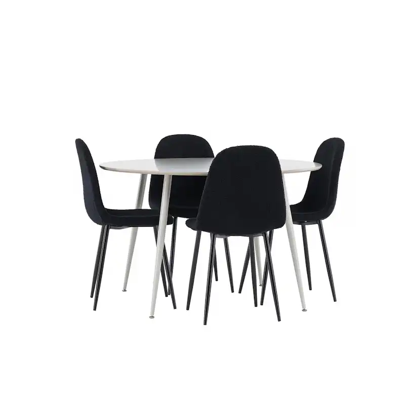 Matgrupp Venture Home Plaza Ø120 med 4 st Polar Stolar Teddy