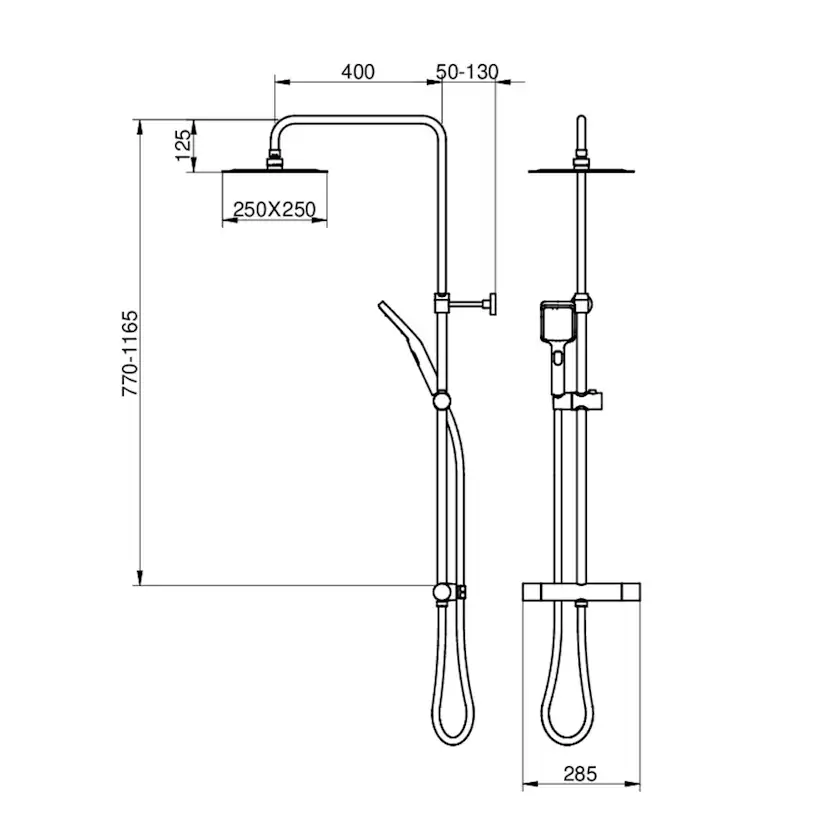 Takduschset Gustavsberg Nordic Square 150 cc
