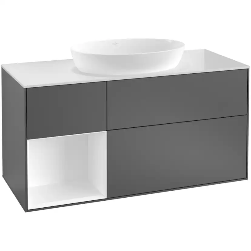 Tvättställsskåp Villeroy & Boch Finion med 3 Lådor Hylla och Bänkskiva för Fristående Tvättställ från Artis & Collaro