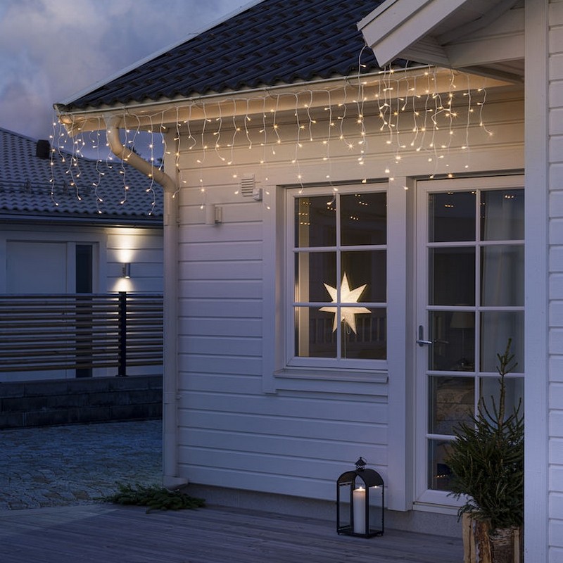 IstappsSlinga Gnosjö Konstsmide 80 Varmvita LED Frostad