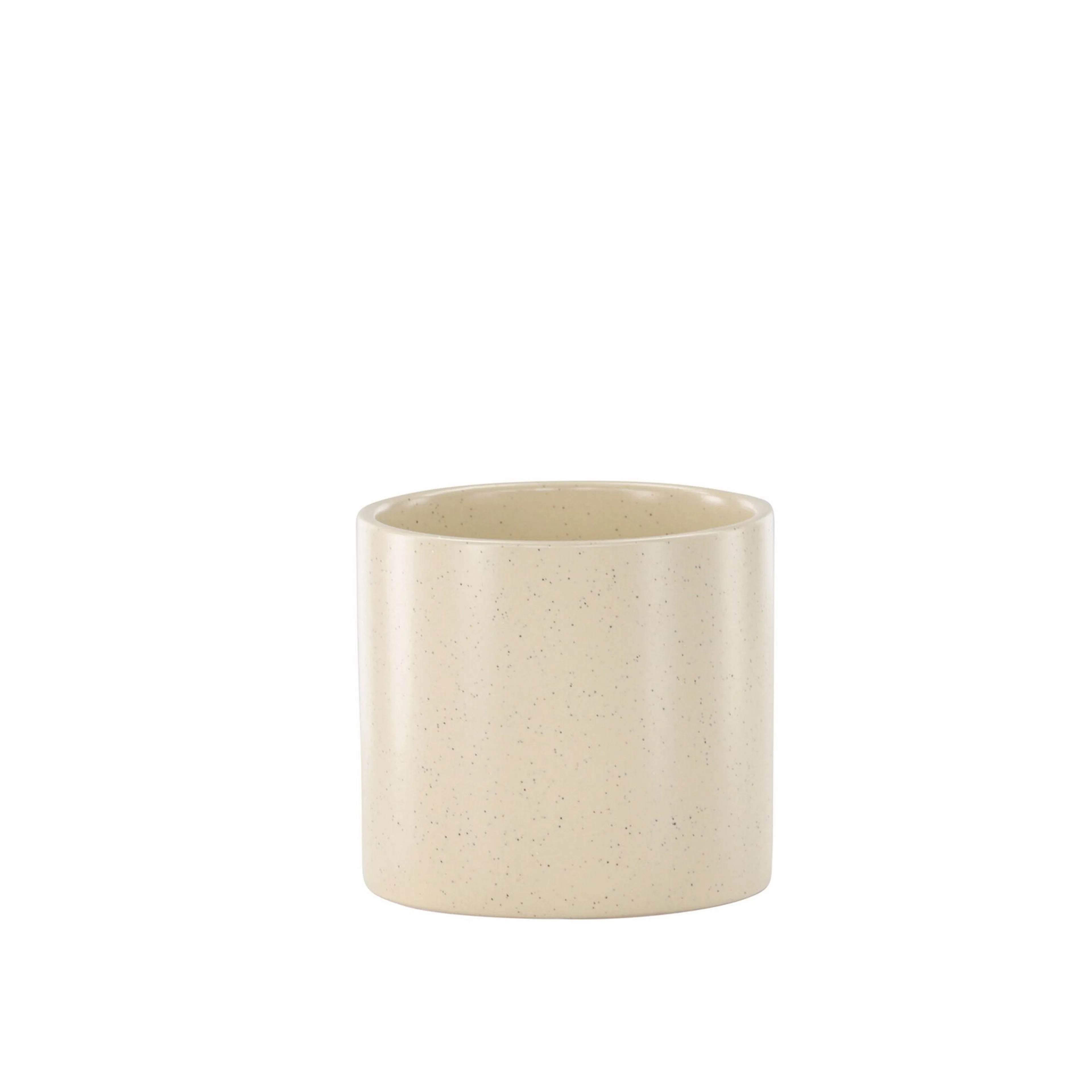 Sane Pot - Beige/Black Dots - 11*11*10cm Beige, H: 10 cm