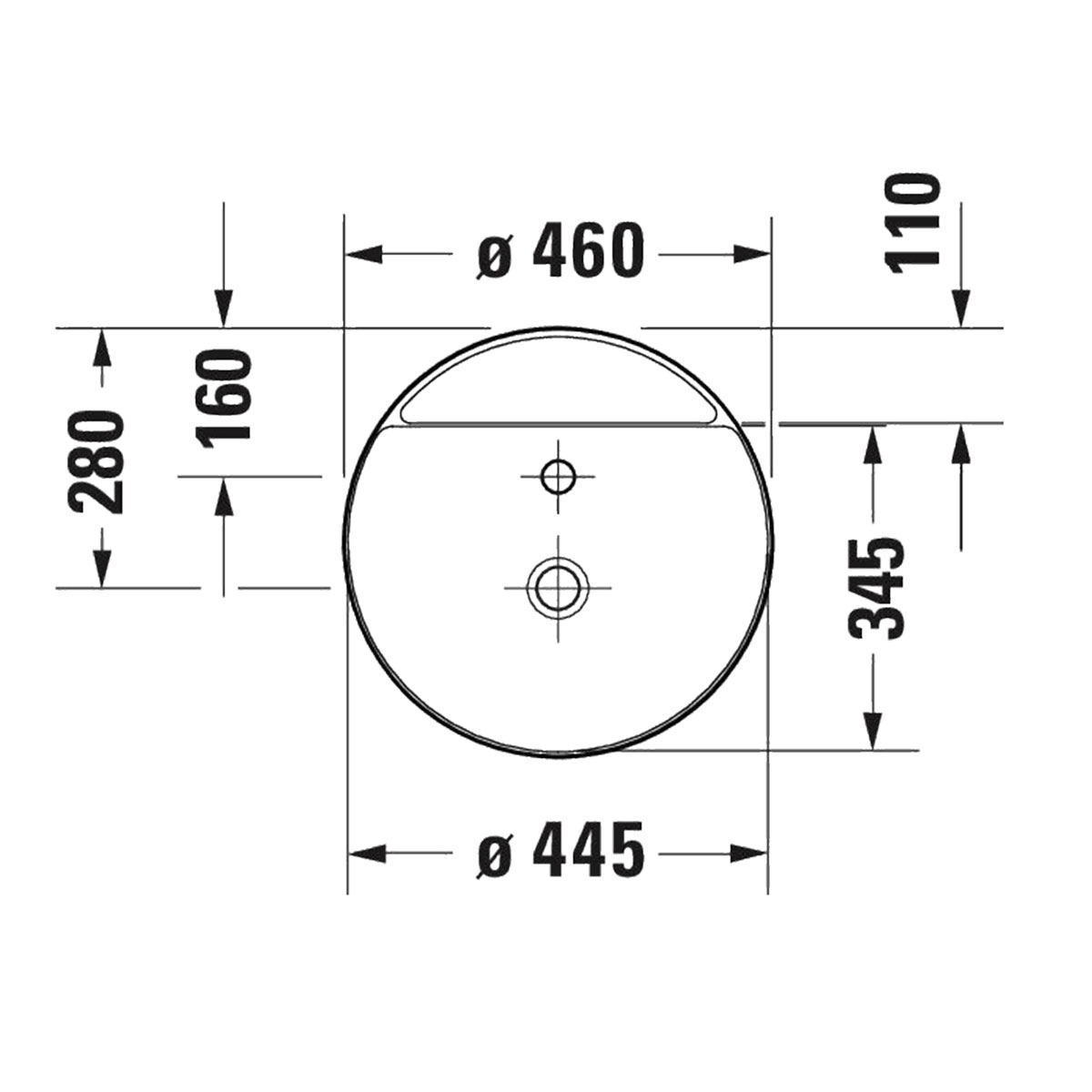 Tvättställ Duravit Bento Starck Box för Placering på Bänkskiva 460 mm