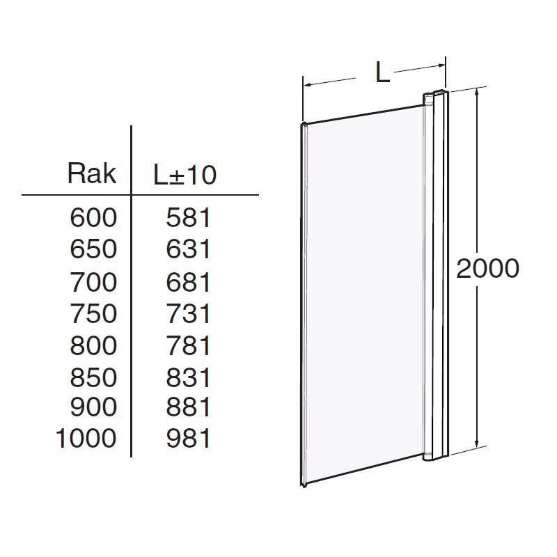 Duschdörr Contura Shower Space Rak SPVK