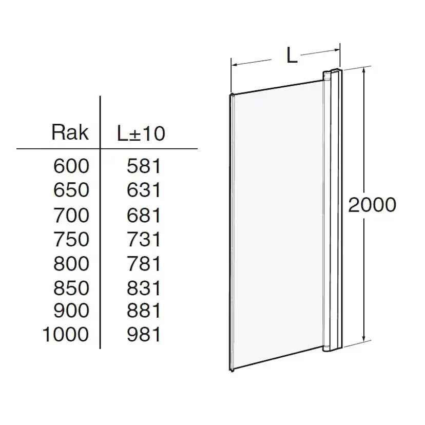Duschdörr Contura Shower Space Rak SPVK