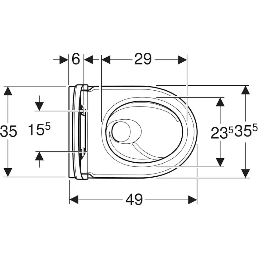 Vägghängd Toalettstol Geberit iCon Rimfree Turboflush Kompakt 503.049.JT.1