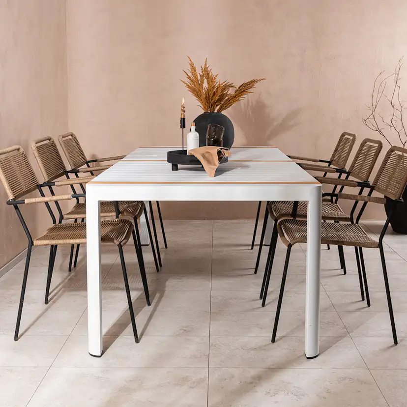 Matgrupp Utomhus Venture Home Togo med 6 Lindos Trädgårdsstolar