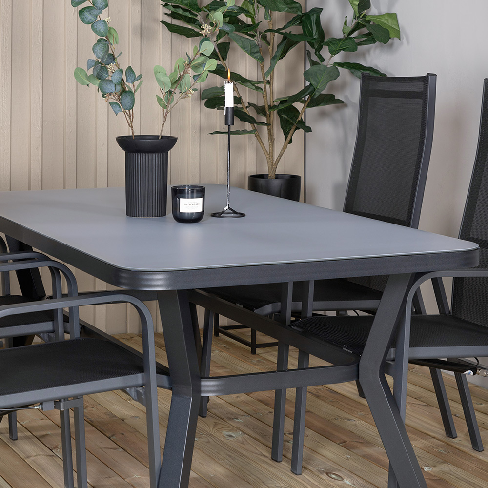 Matgrupp Venture Home Vyn Svart med 4 Curz Matstolar