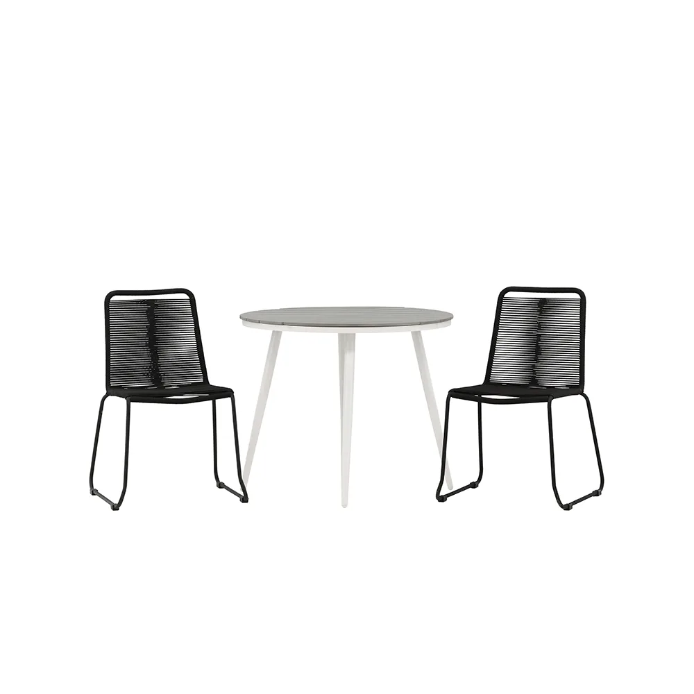 Break - Dining Table Round- White / Grey - Alu / Aintwood - Grå/Vit