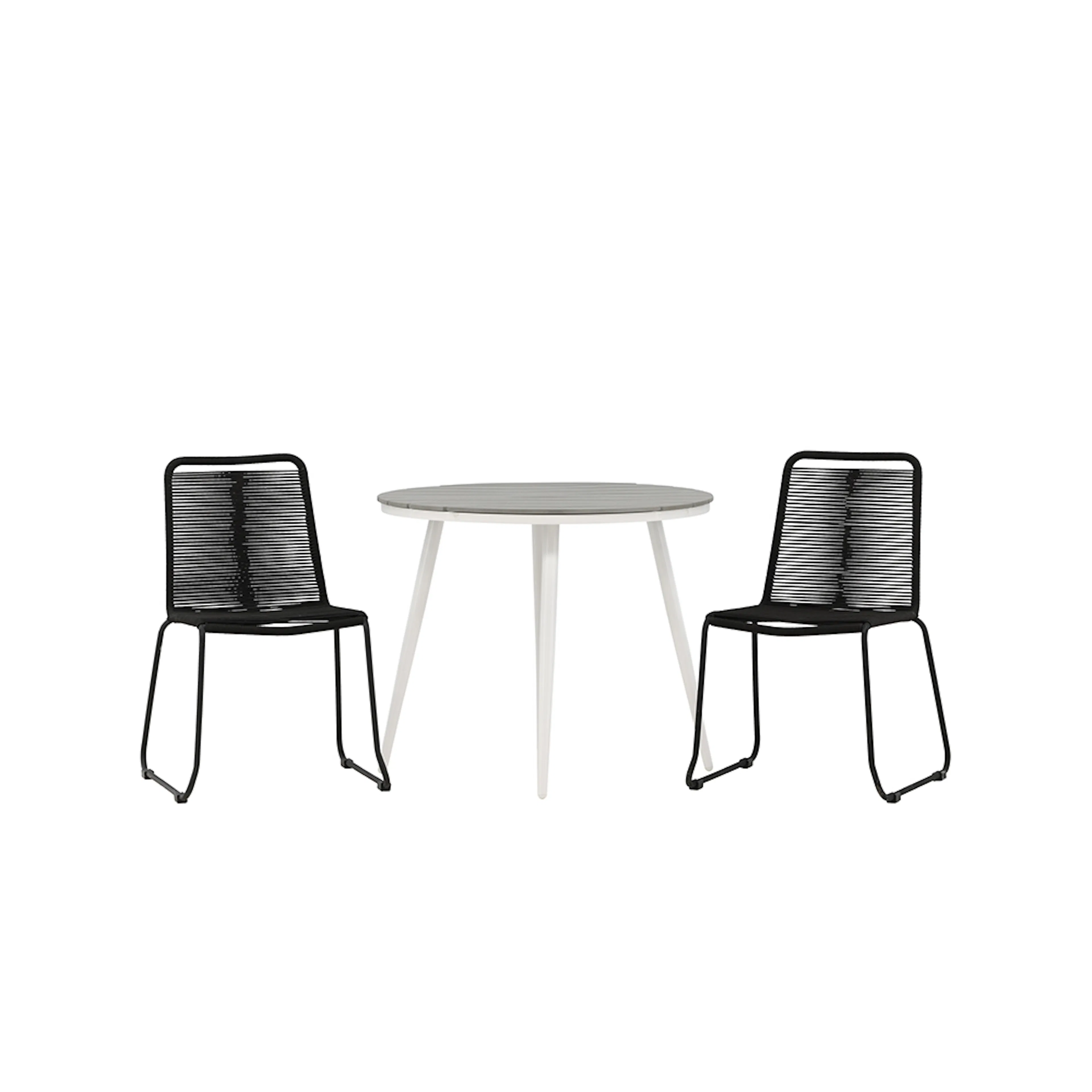 Break - Dining Table Round- White / Grey - Alu / Aintwood - Grå/Vit