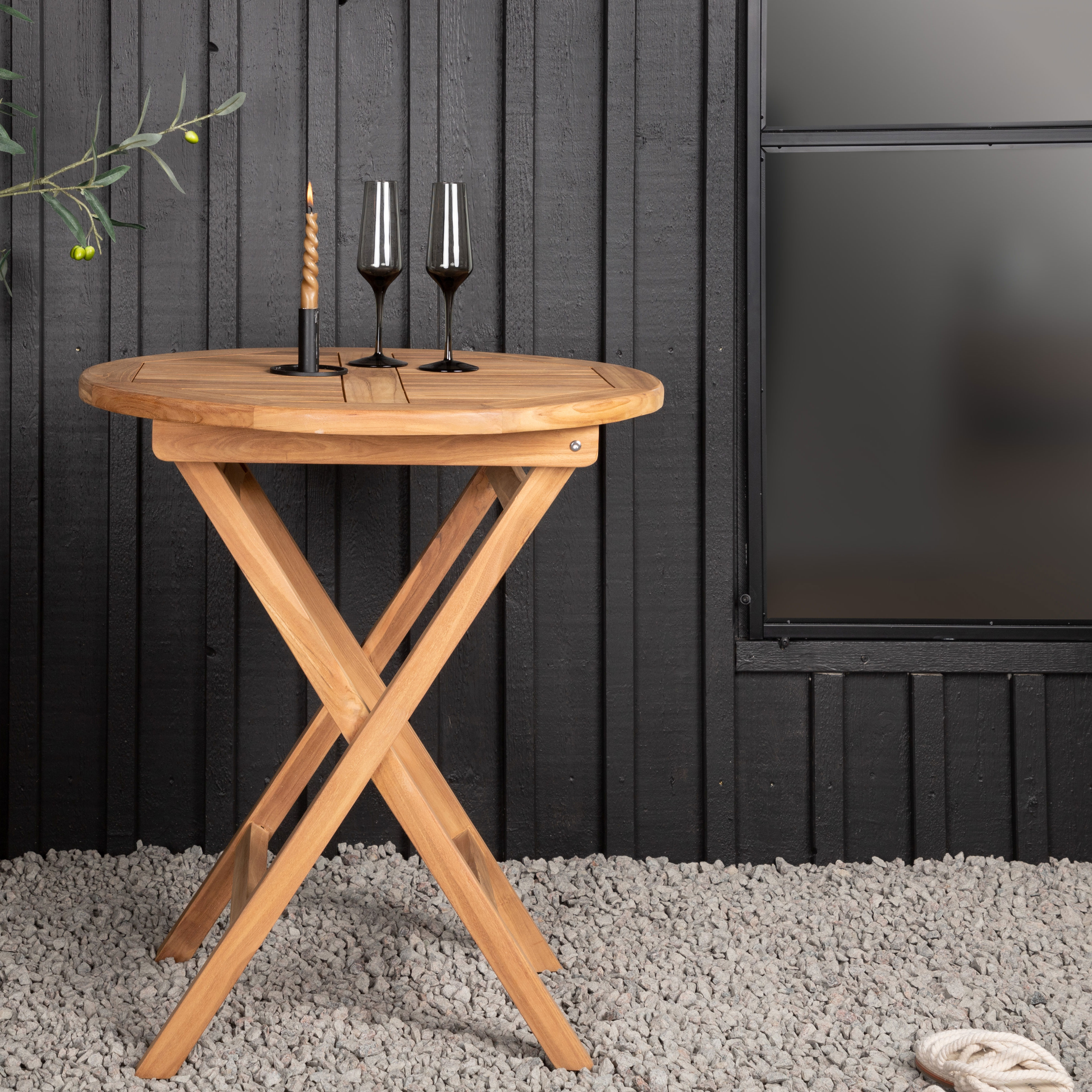 Cafébord Venture Home Kenya Teak Ø70 cm, Robust Träbord för Uteplatsen