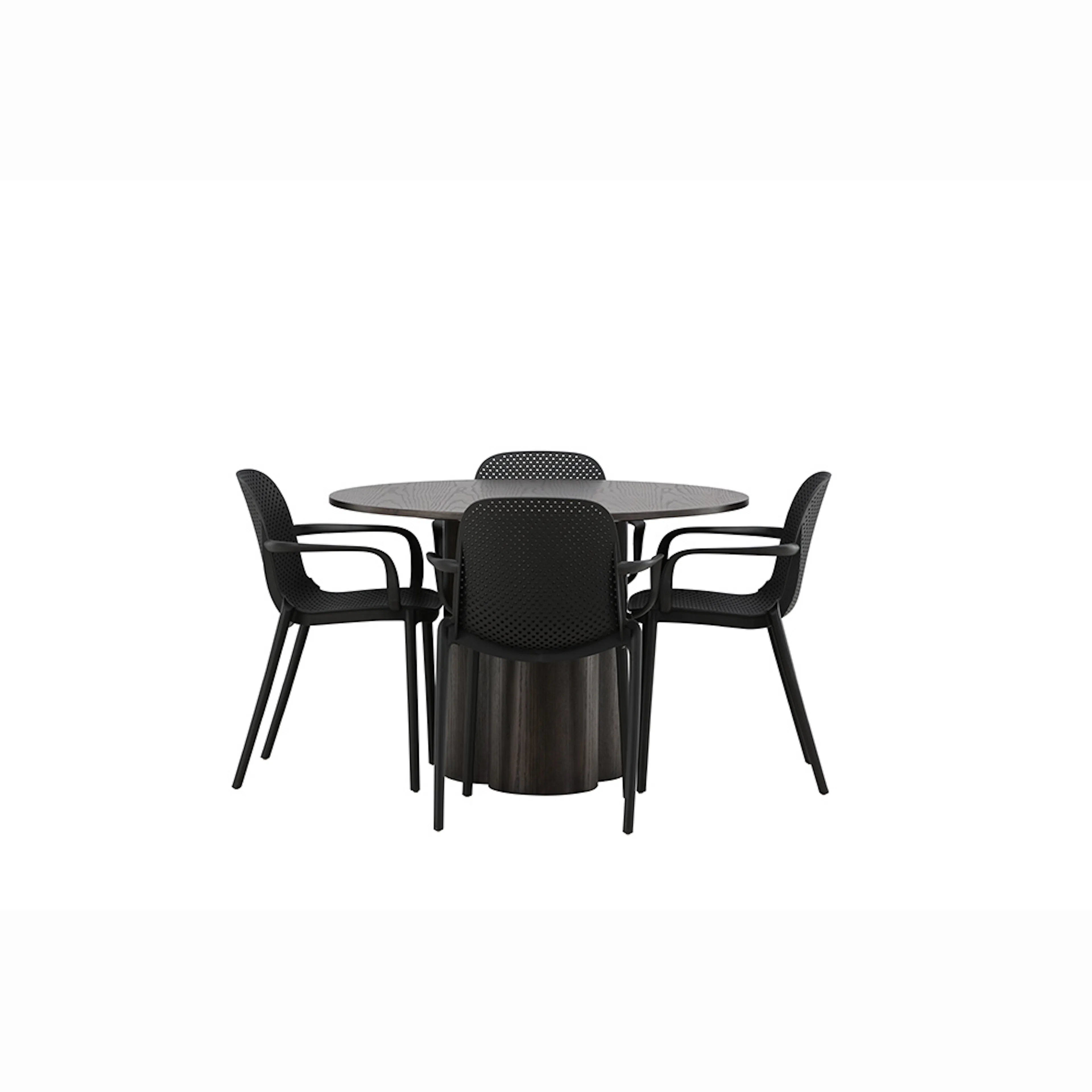 Olivia Dining Table - Mocca / Mocca Veneer +Baltimore Dining Svart/Ek