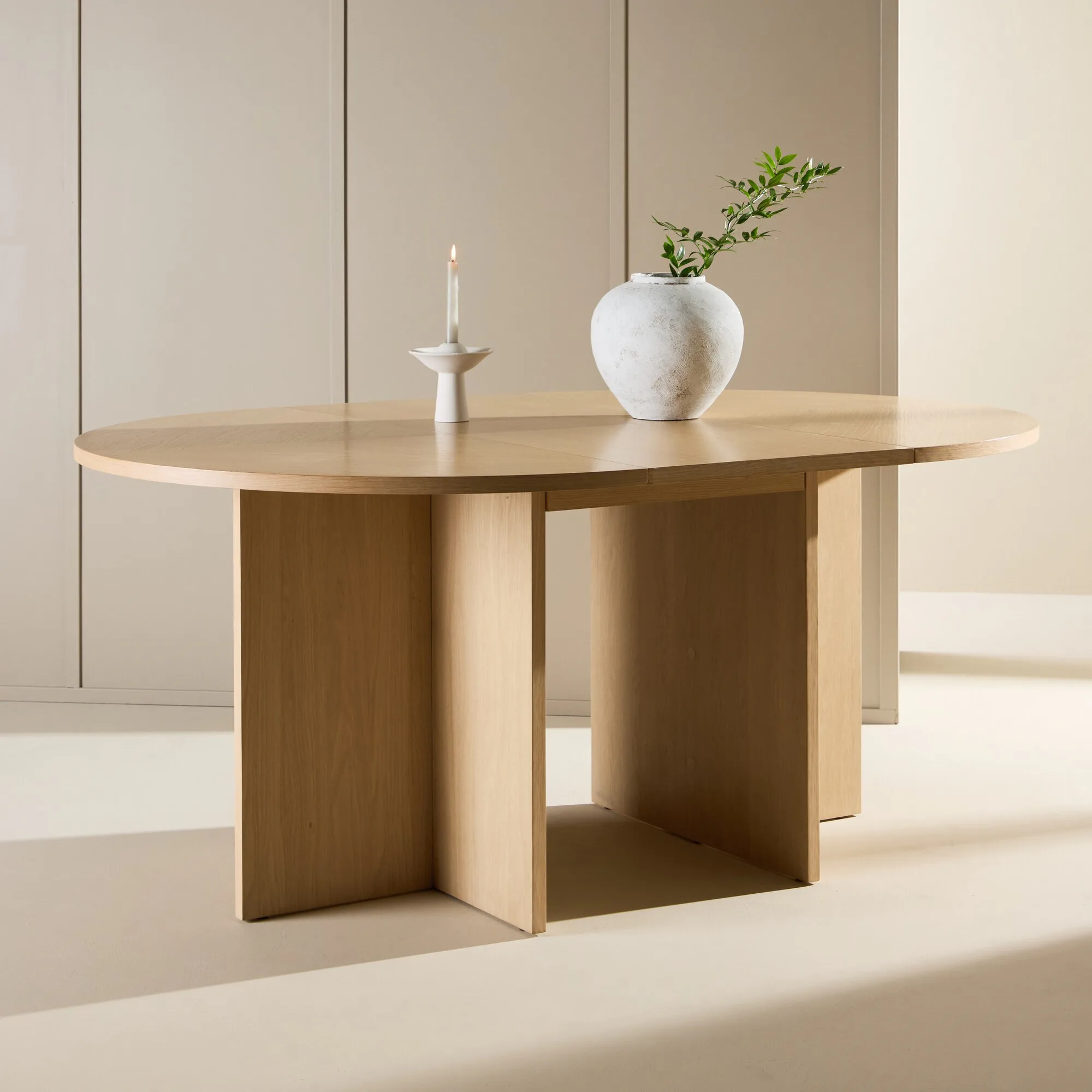 Strada Dining Table 120/170 x120x74 cm - Whitewash / Oak Ven Vittvätt