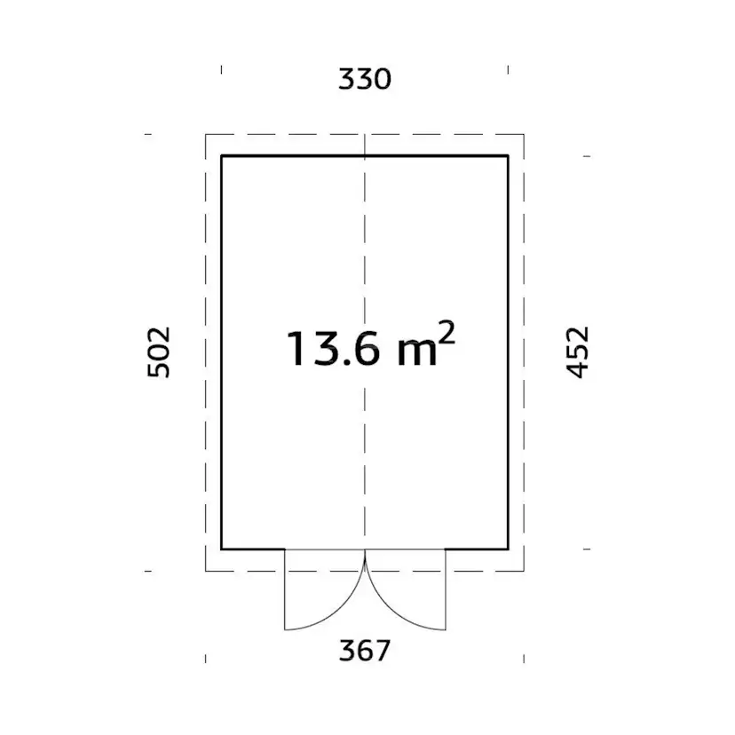 Förråd Palmako Martin 13,6 m2