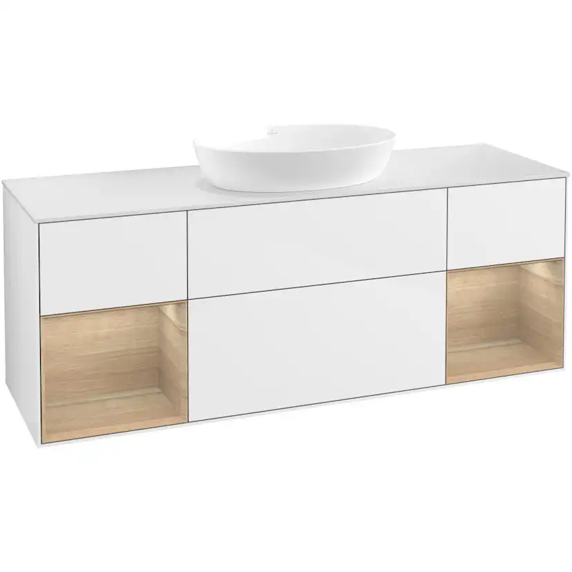 Tvättställsskåp Villeroy & Boch Finion med Två Hyllor och Bänkskiva för Fristående Tvättställ från Artis & Collaro