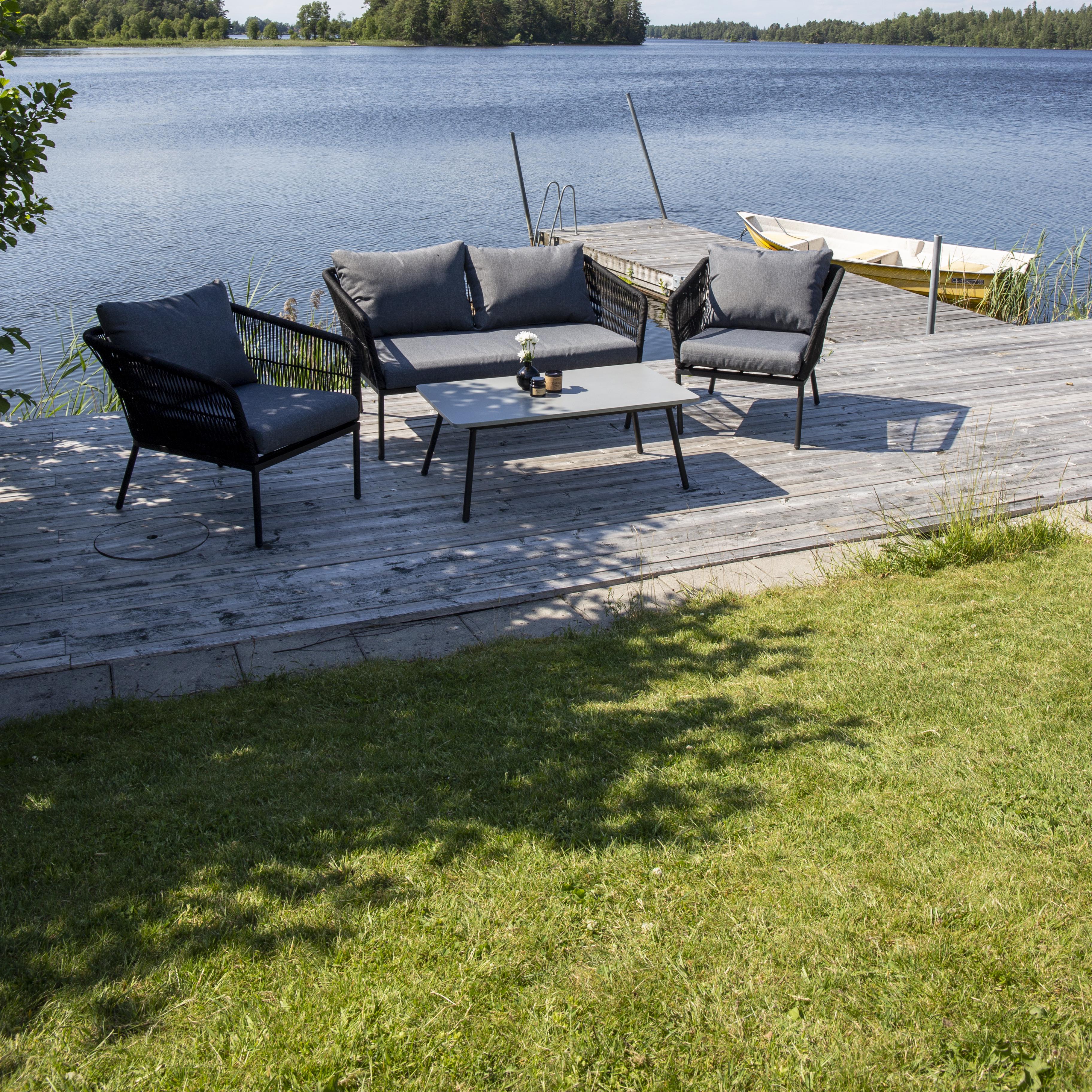 Loungegrupp Venture Home Leon, 2-Sits Soffa, 2 Fåtöljer & Bord - Inklusive Dynor