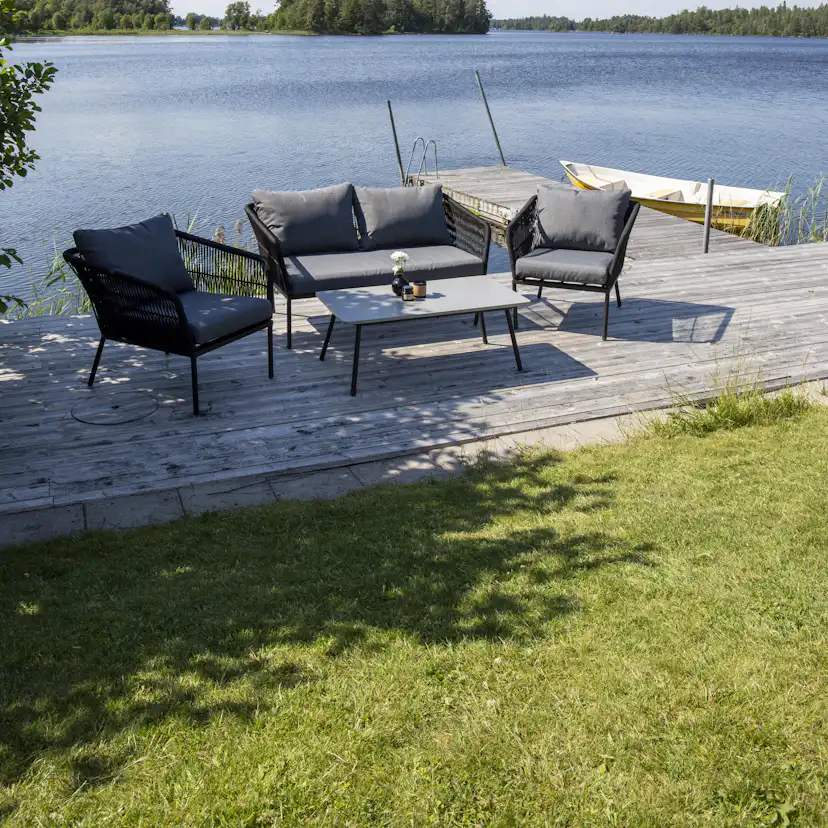 Loungegrupp Venture Home Leon, 2-Sits Soffa, 2 Fåtöljer & Bord - Inklusive Dynor