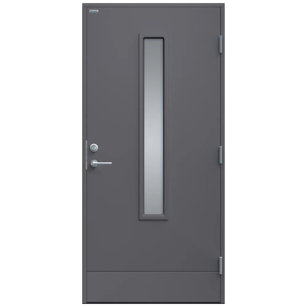 Ytterdörr Laila Klarglas 10x21 NCS S-6502-B, Grå Vänster BxH: 100x210 cm, Grafitgrå, Vänsterhängd