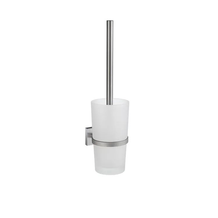 HOUSE WC-Borste, väggm mattkr mässing Matt Krom/Frostat Glas
