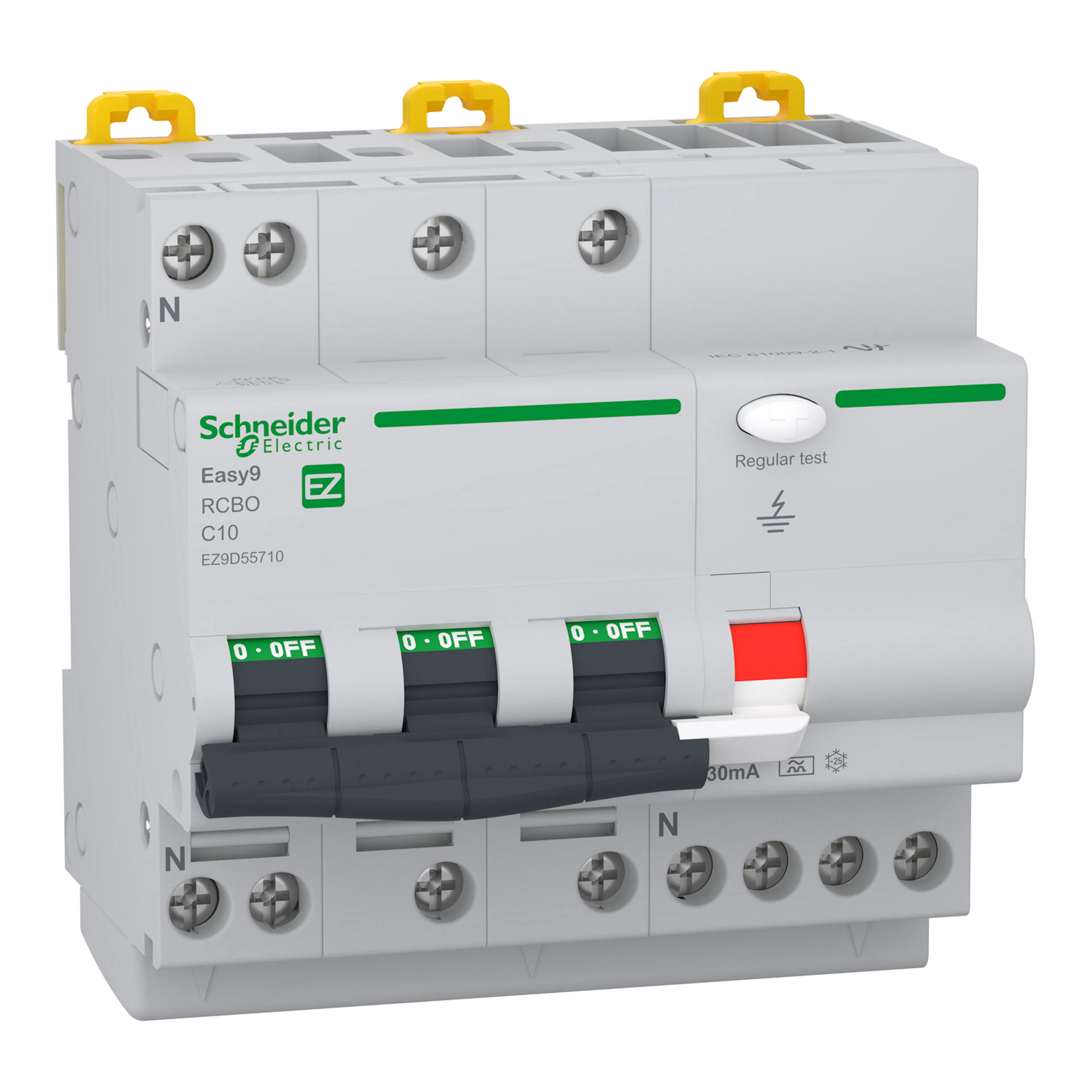 Personskyddsbrytare Schneider Electric Easy9 3-polig + N C10A 30 mA A