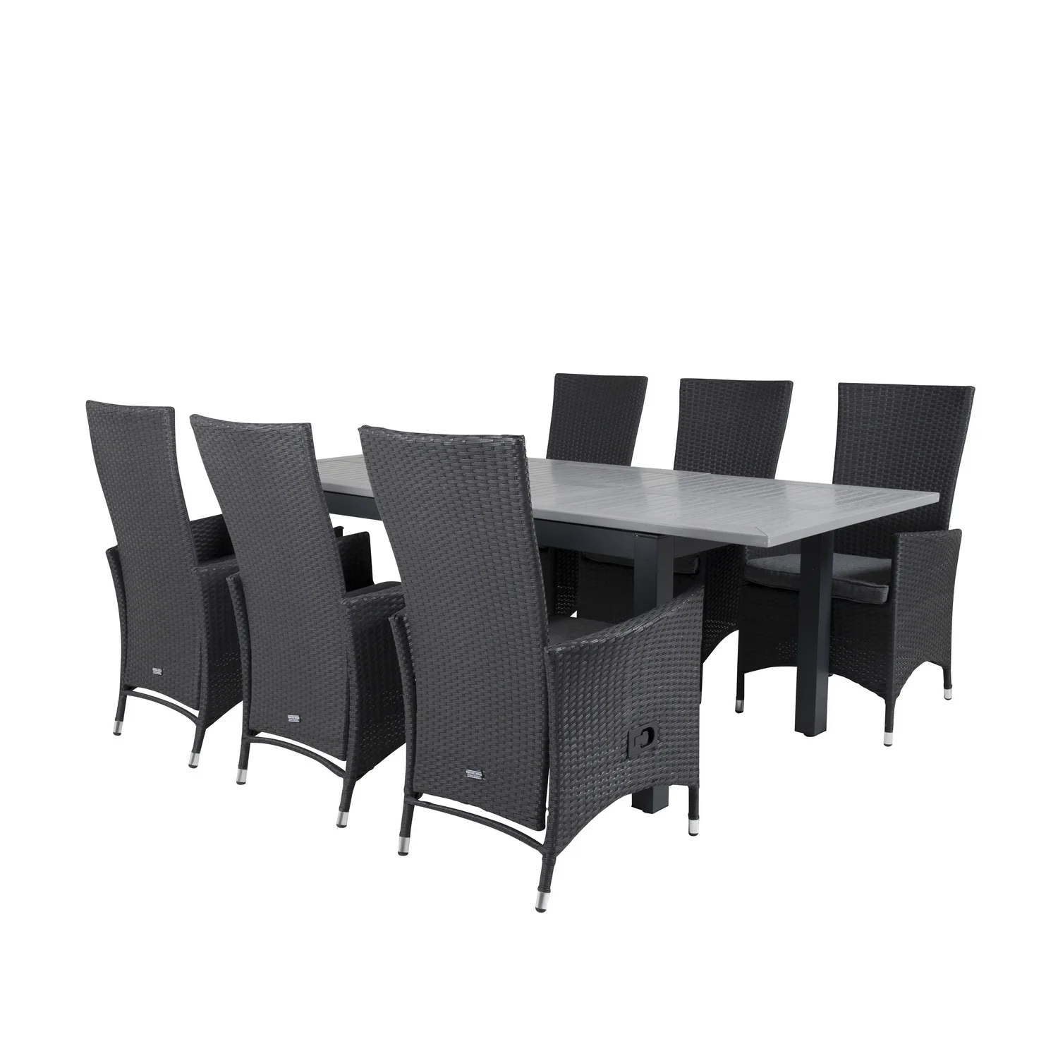 Albany Dining Table 160/240*100 - Svart Alu / Grey Aintwood+ Svart/Grå