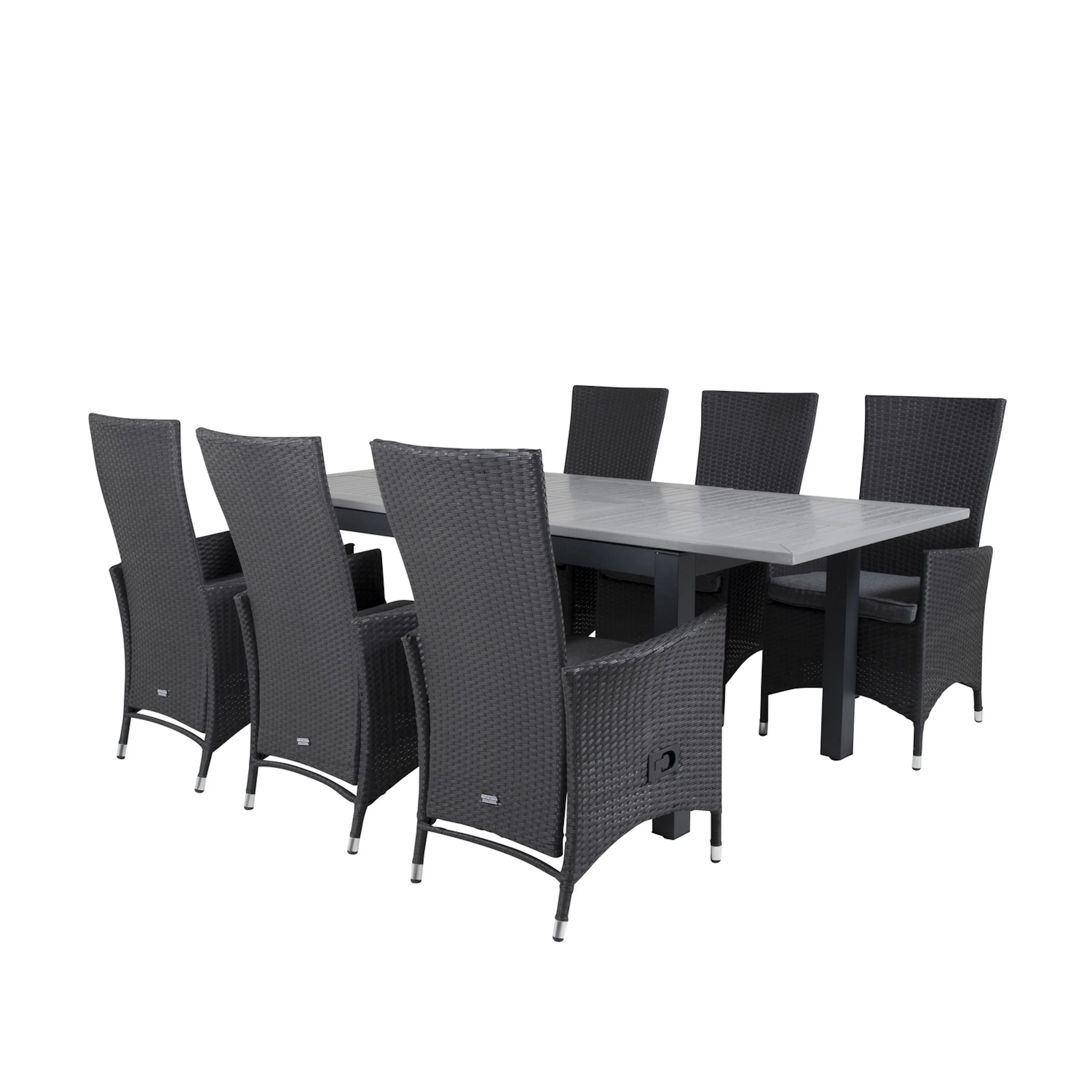Albany Dining Table 160/240*100 - Svart Alu / Grey Aintwood+ Svart/Grå
