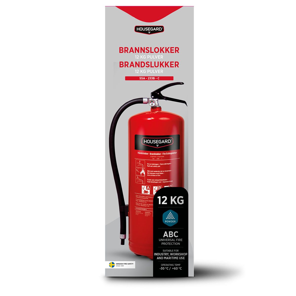 Brandsläckare Housegard 12 kg Pulversläckare PE12HR-A