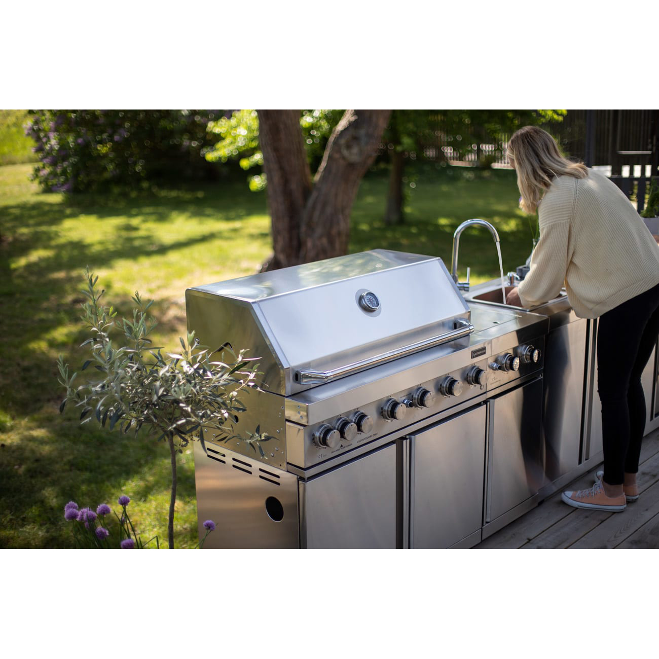 Diskbänk Myoutdoorkitchen Classic Line Stainless 304SS Med Förvaringsskåp