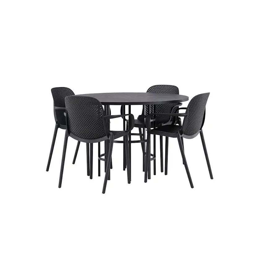 Matgrupp Venture Home Copenhagen Ø 115 cm med 4 Baltimore Stolar