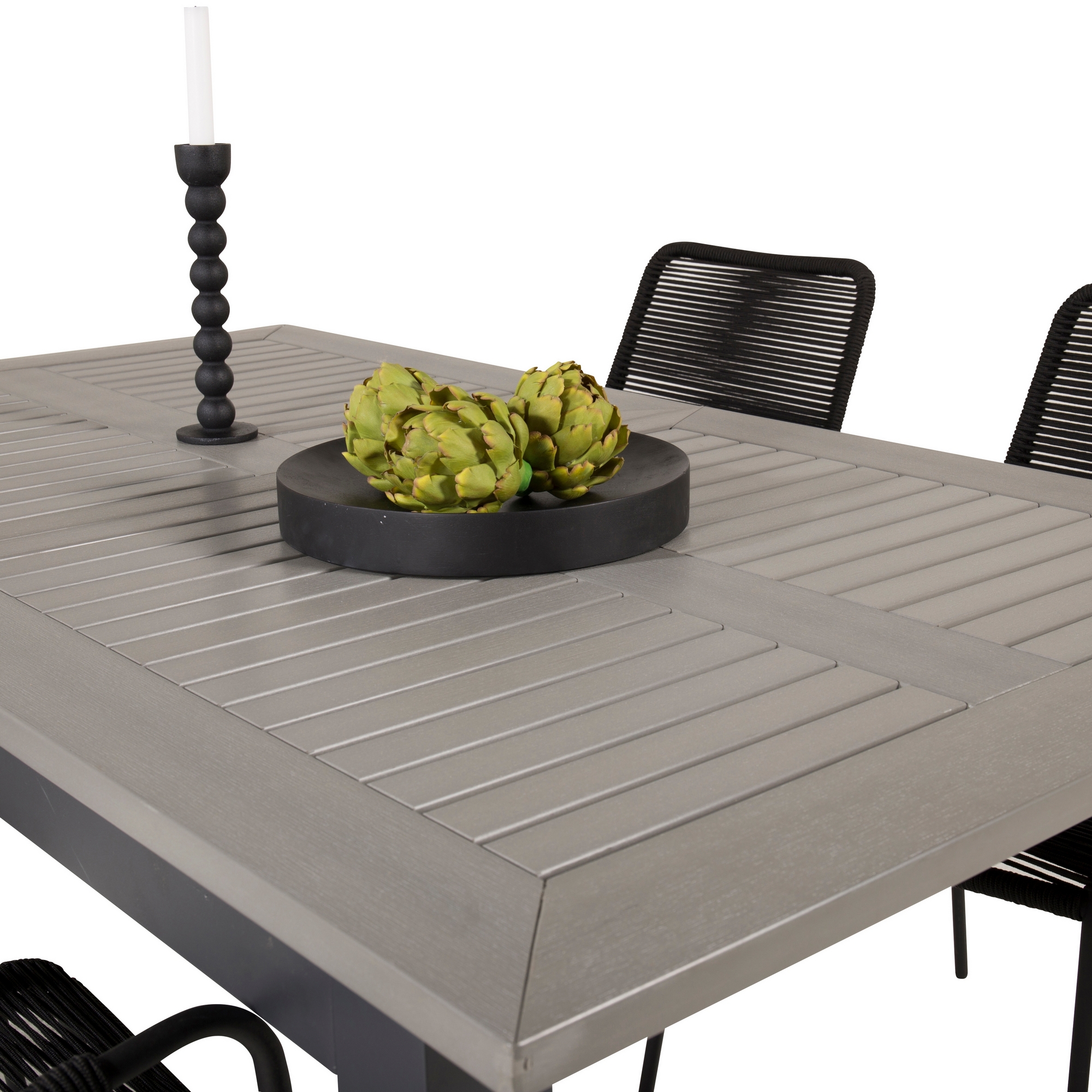 Matgrupp Venture Home Aleyna 160/240 med 4 Leon Karmstolar