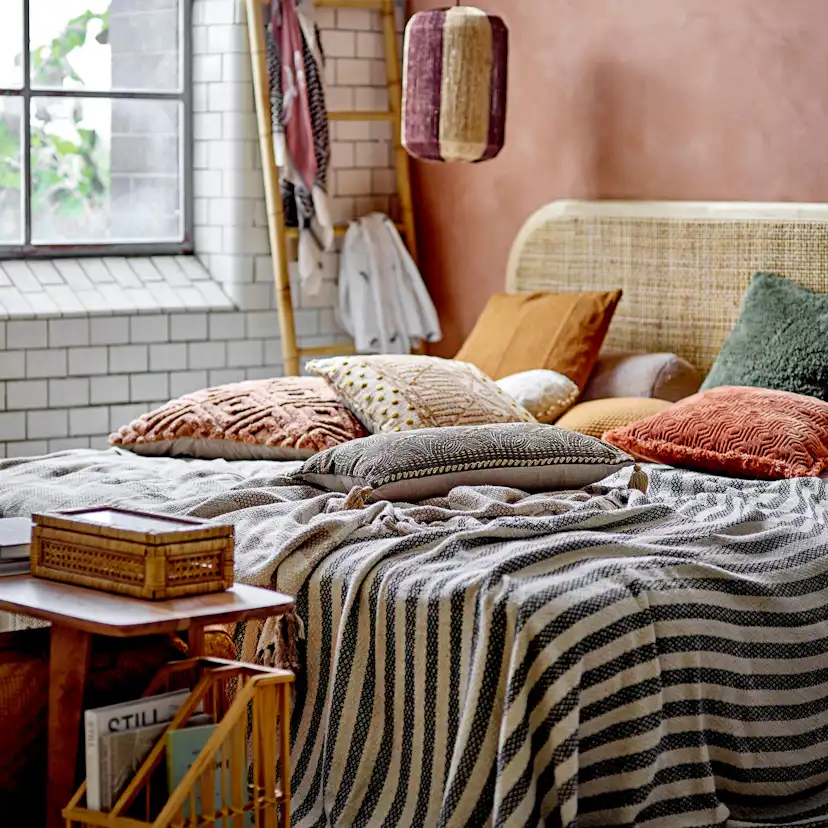 Sänggavel Bloomingville Raley Väggfäst/Golvstående Gavel Ljus Rotting 180cm