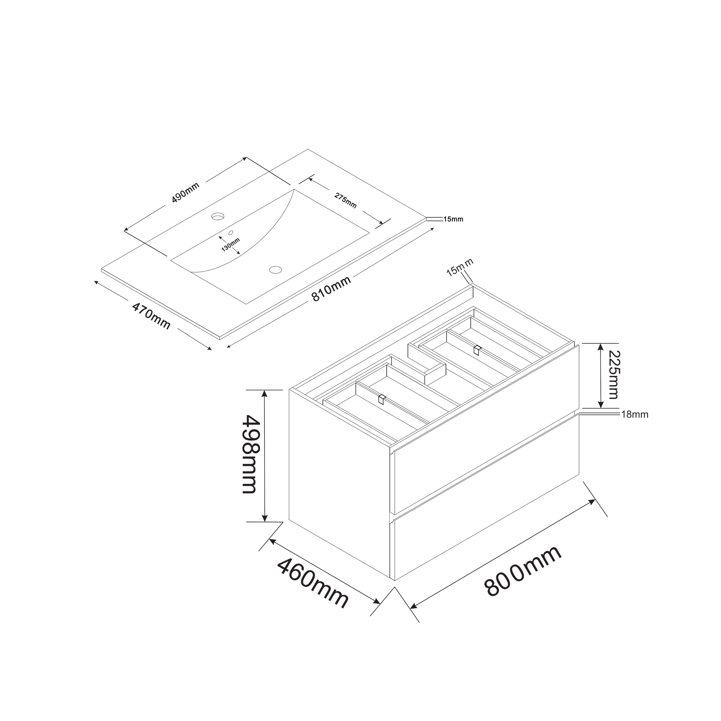 Möbelpaket Bathlife Eufori med Spegel