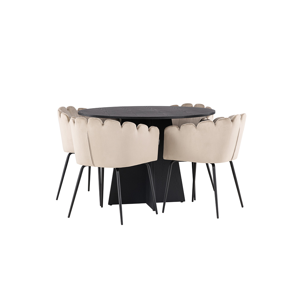 Matgrupp Venture Home Bootcut Ø110 cm med 4 Limhamn Stolar