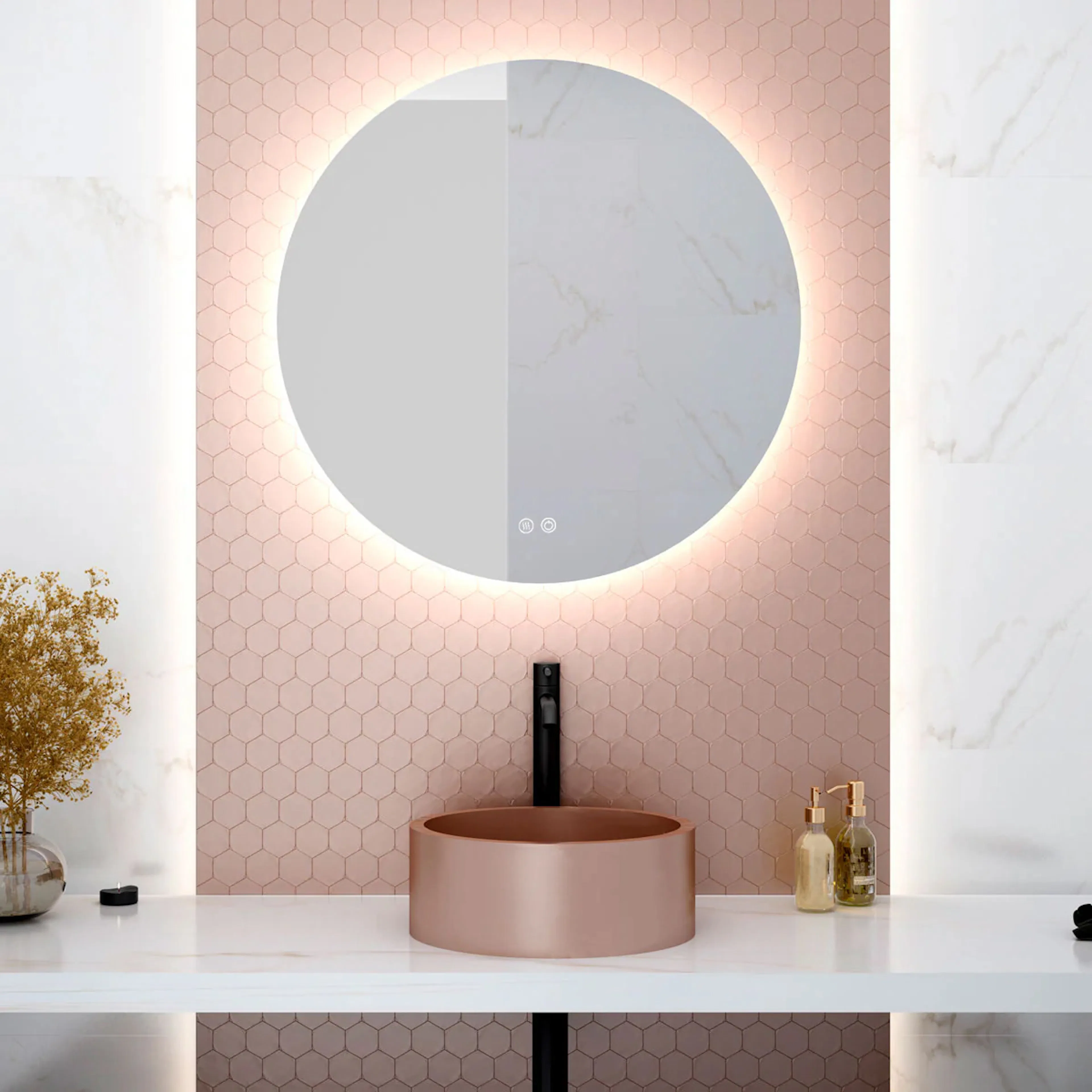 Badrumsspegel Tenfors Verona Rund Imfri LED
