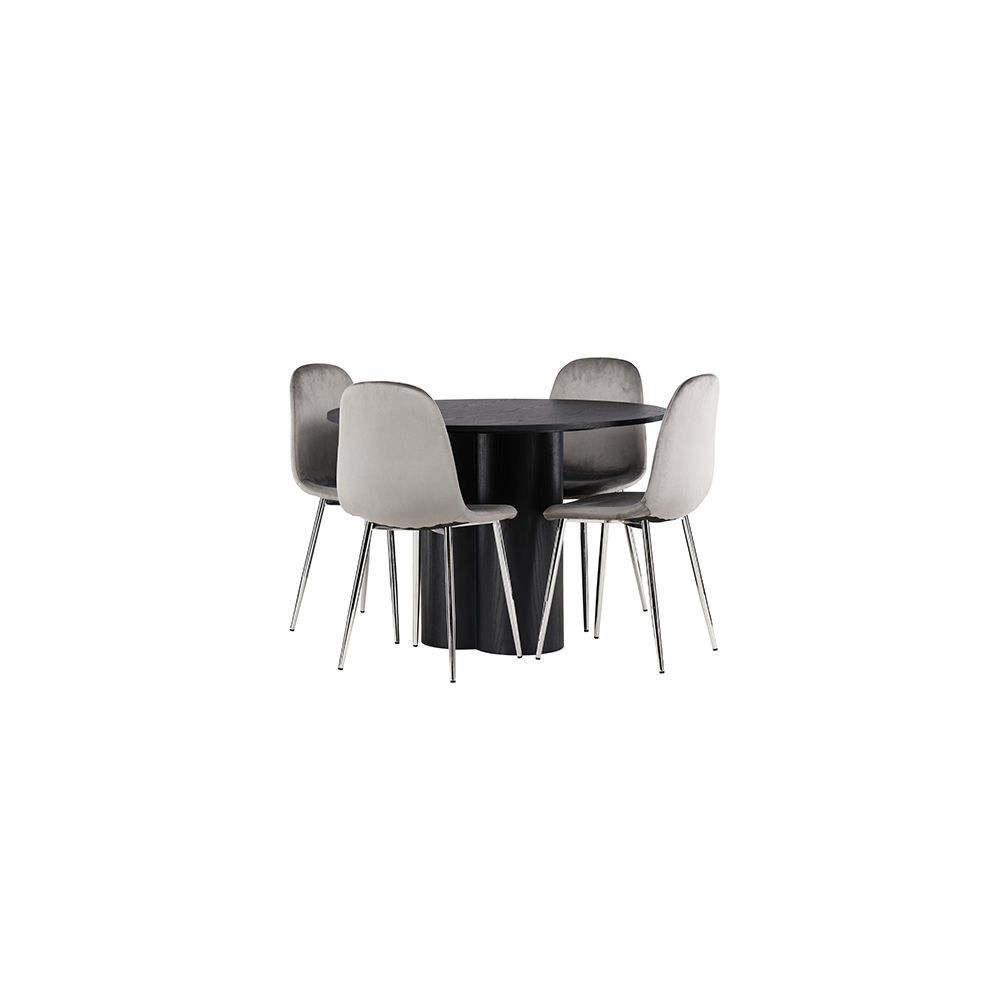 Matgrupp Venture Home Olivia Ø110 cm med 4 st Eva stolar