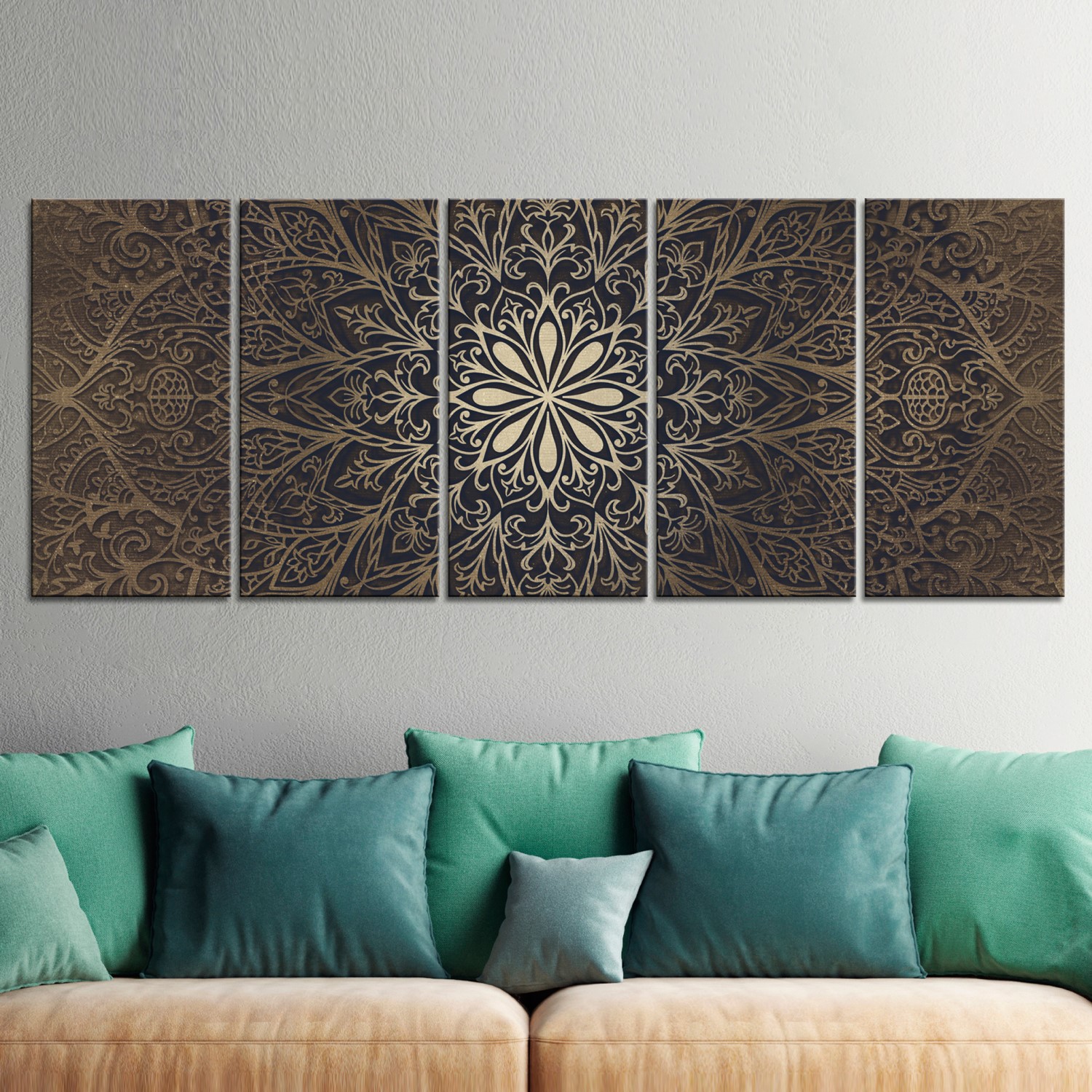 Tavla - Brown Mandala 200x80 200x80 cm