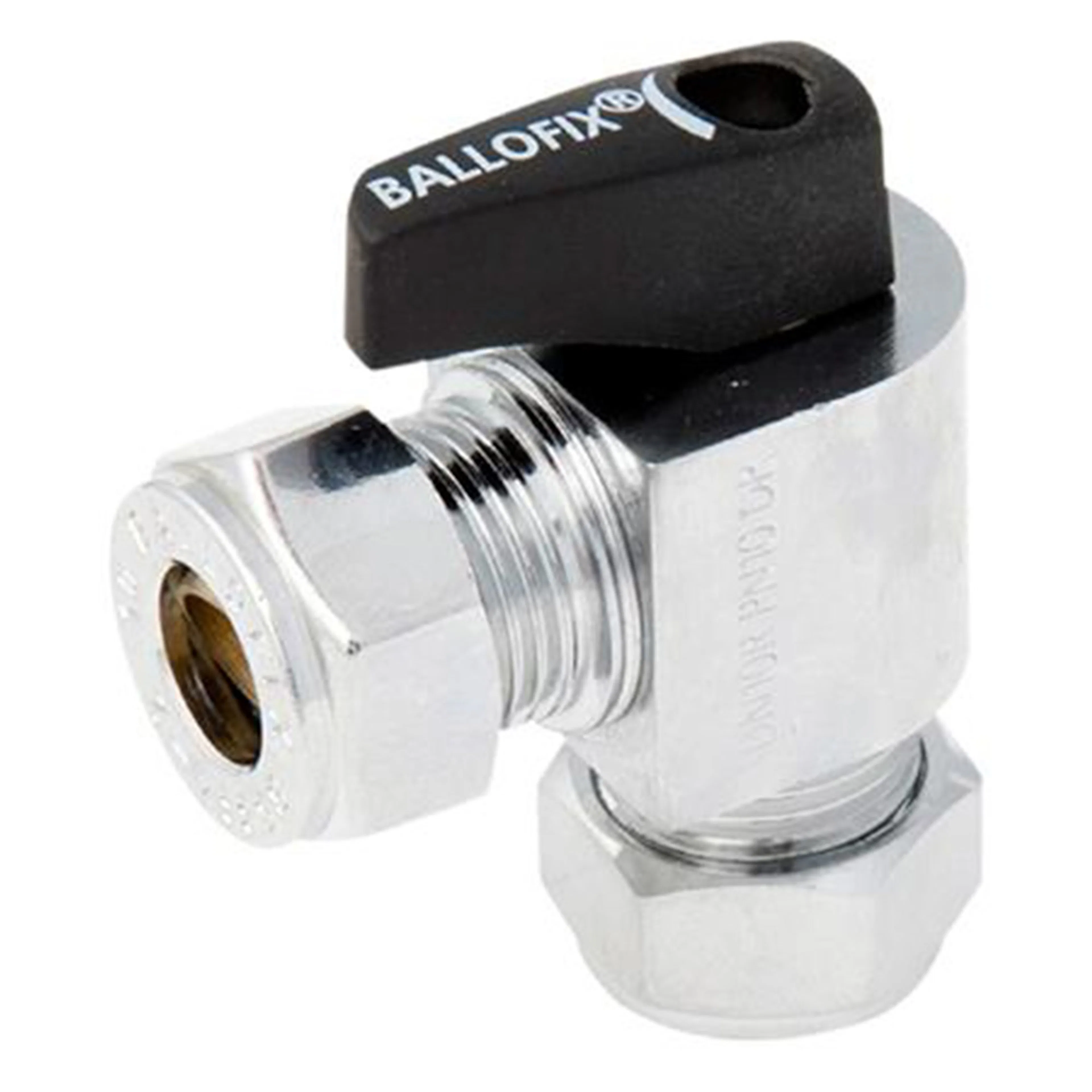 Kulventil Broen Ballofix 520 Vinklad med Vred Dimension: 15x10 mm