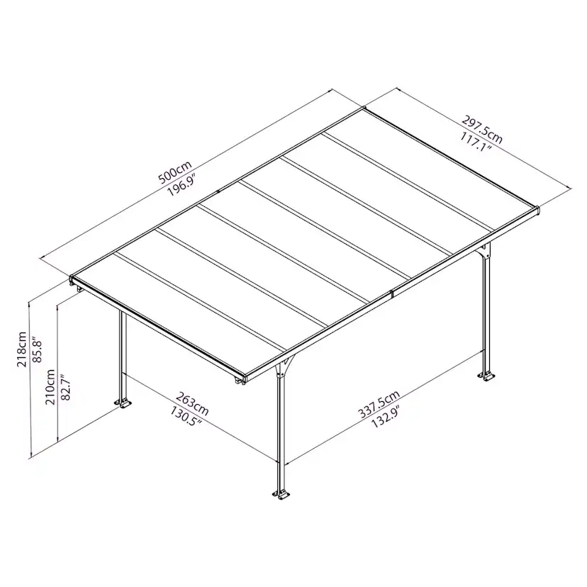 Carport Canopia by Palram Verona 5000 Grå Höjd 218cm