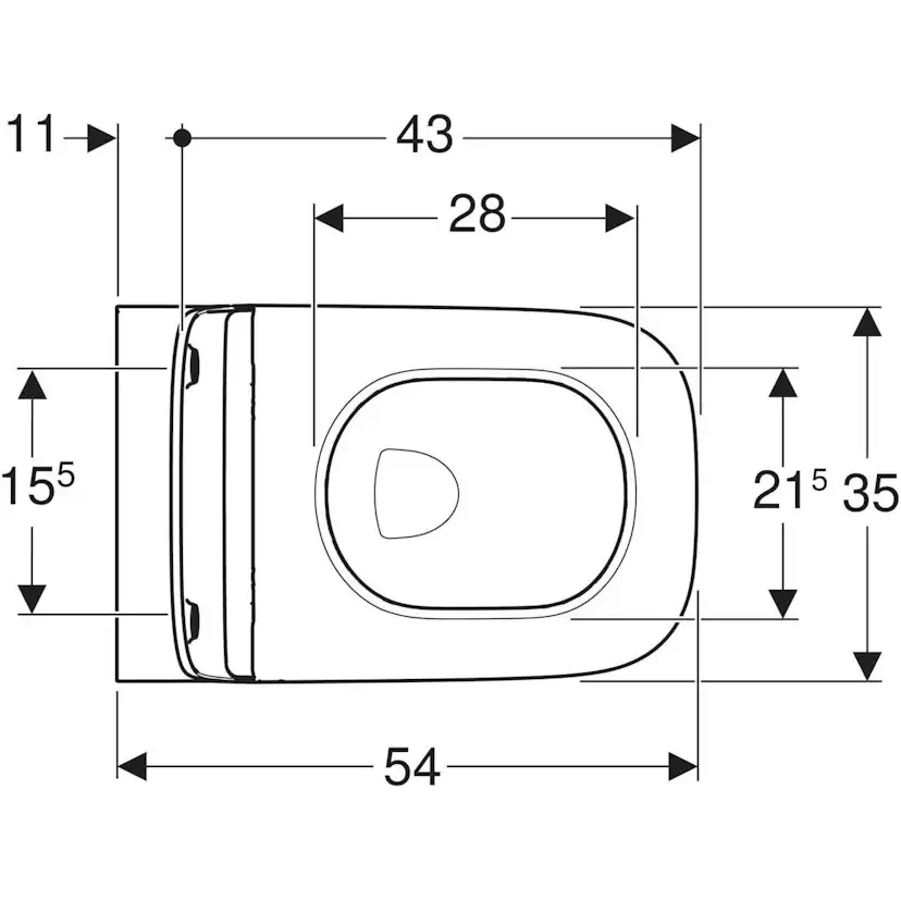 Vägghängd Toalettstol Geberit Smyle Square Rimfree 500.685.01.1
