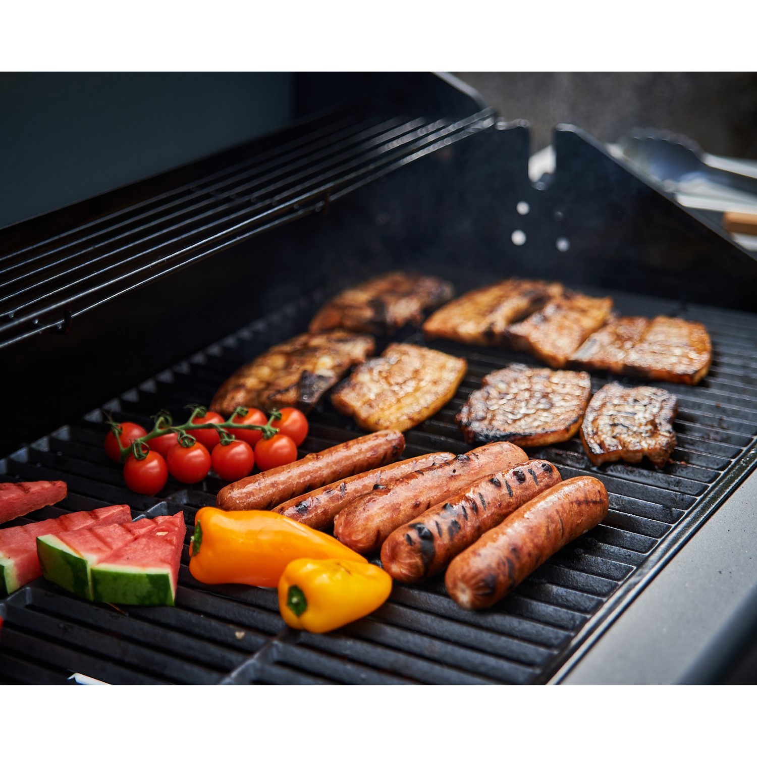 Gasolgrill Sunwind Karn Rostfritt Stål med Gjutgärnsgaller & 4 Brännare