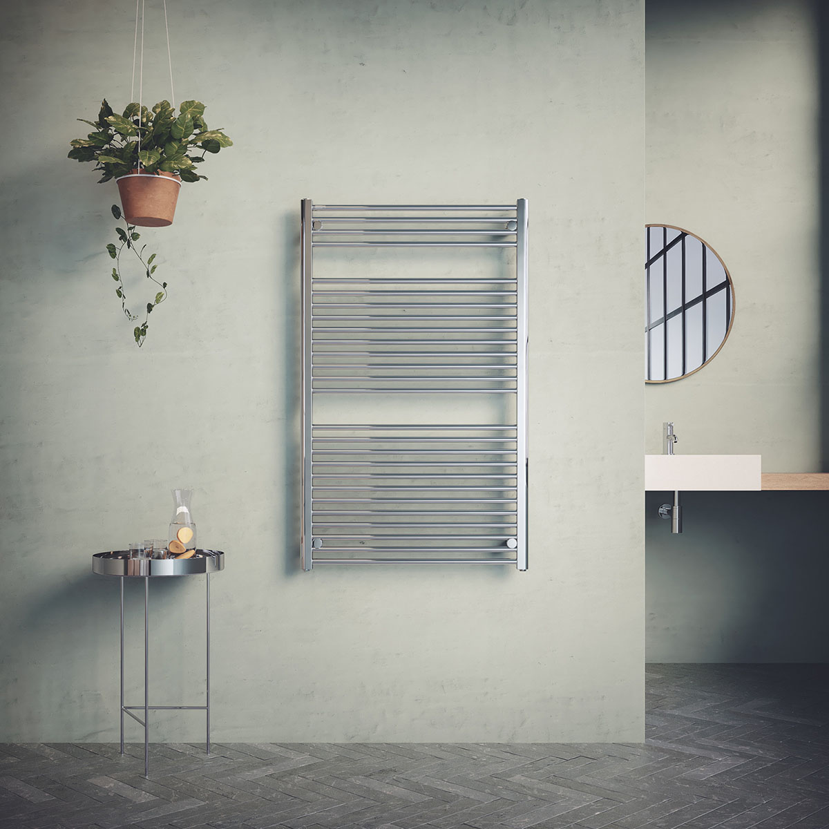 Sofiero Cv Krom, 1210x750/708mm/ 796/414w BxH: 750x1210 mm. Vatten & El. Krom