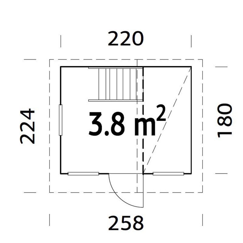 Lekstuga Tom 3,8 m2 Obehandlad