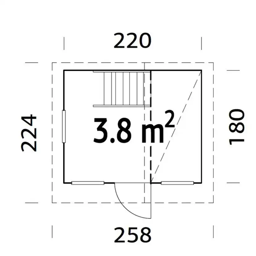 Lekstuga Tom 3,8 m2 Obehandlad
