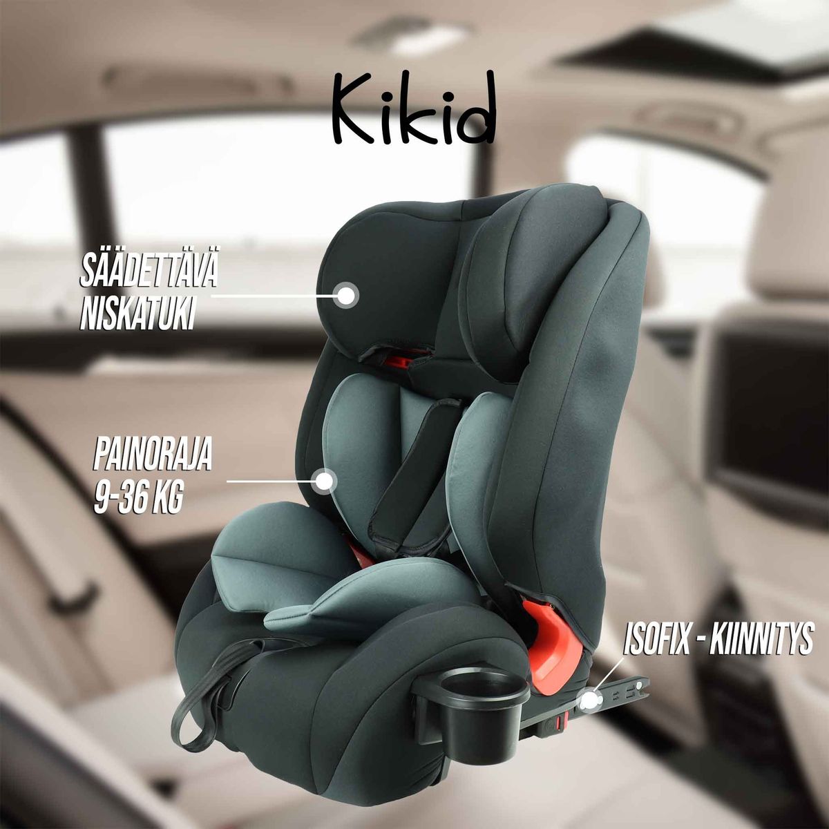 Bilbarnstol Kikid ISOFIX 9-36 kg
